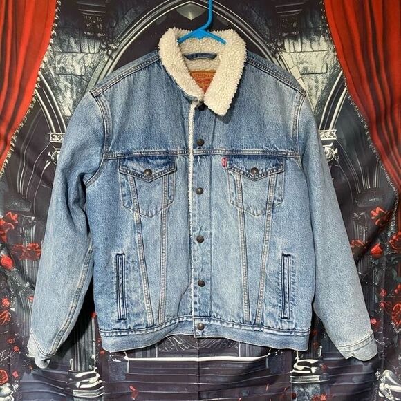Levi's Sherpa Denim Trucker Jacket Men's Medium Vintage Western - Jean Jacket - Picture 1 of 6